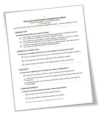Project Management Choice Quiz by Cactus Competence